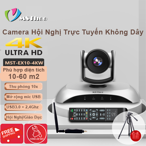 Camera Họp Hội Nghị Trực Tuyến Không Dây MST EX10-4KW